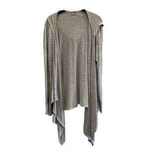 Aerie Sweater Womens Medium Cozy Flowy Casual Open Cardigan Gray Thumb Holes